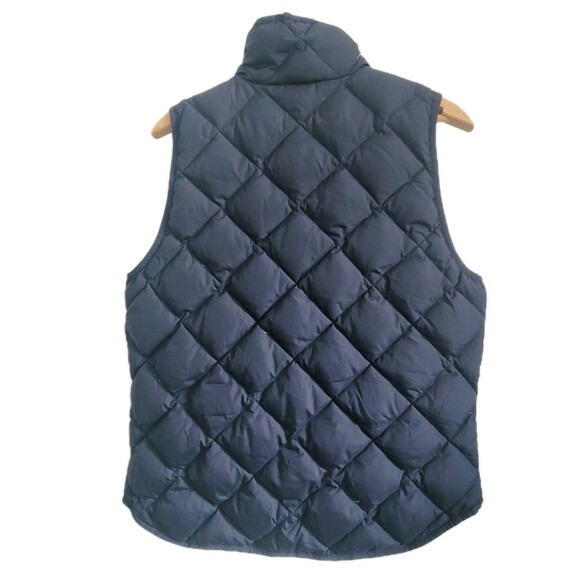 J. Crew Womens Down Filled Quilted Puffer Vest Jacket Size M Navy Blue - Picture 2 of 12